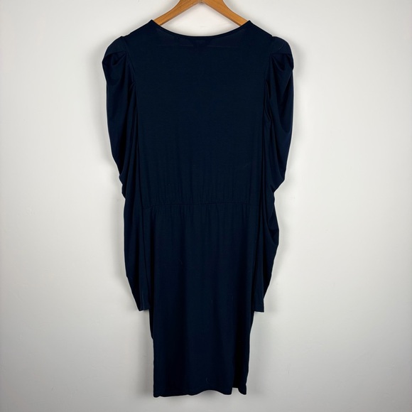 NWT Ted Baker Elvasi Navy Blue Wrap Front Jersey Dress - Picture 4 of 8